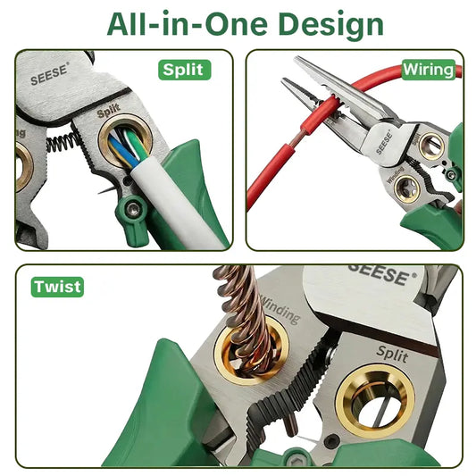 8-in-1 Wire Stripper Tool, Needle Nose Pliers with Voltage Tester for Electrical Work