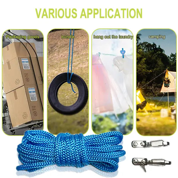 SEESE Retractable Rope Tie Down, Adjustable Cord with Buckle for Camping, Boating & Outdoor Use