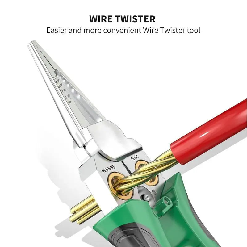 8-in-1 Wire Stripper Tool, Needle Nose Pliers with Voltage Tester for Electrical Work