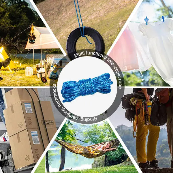 SEESE Retractable Rope Tie Down, Adjustable Cord with Buckle for Camping, Boating & Outdoor Use