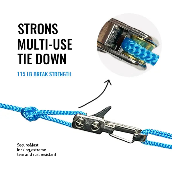 SEESE Retractable Rope Tie Down, Adjustable Cord with Buckle for Camping, Boating & Outdoor Use